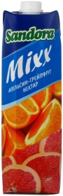 Нектар Сандора Микс апельсин-грейпфрут неосветленный пастеризованный 1л Украина