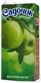 Нектар Садочок яблочный осветленный пастеризованный 950мл Украина