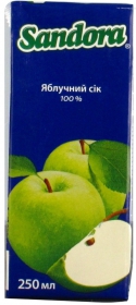 Сок Сандора яблочный 250мл Украина