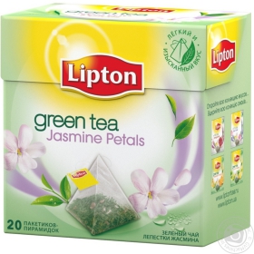 Чай зелений з пелюстками жасміну Lipton 12х20*34г