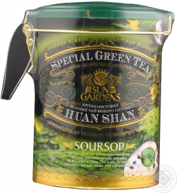 Чай зелений Sun Gardens gunpowder Sour Sop з/б 170г