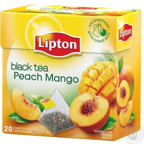 Чай чорний з персиком та манго Peach Mango Lipton пакет з/я 1,5г*20шт