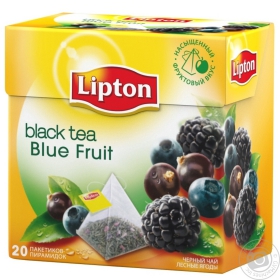 Чай Липтон Блу Фрут черный с кусочками ягод 1,8г х 20шт