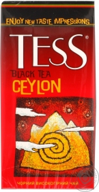 Чай чорний Ceylon Tess пакет з/я 1,8г*25шт