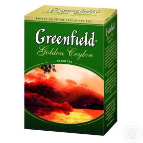 Чай Гринфилд Голден Цейлон черный крупнолистовой 100г