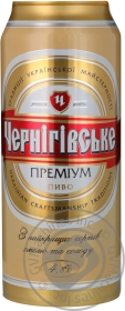 Пиво світле Чернігівське Преміум 5,5% залізна банка 0,5л
