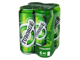 Пиво світле Tuborg Green залізна банка 4*0,5л