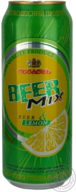 Пиво світле Оболонь Beermix Лимон 2,6% залізна банка 0,5л