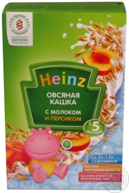 Каша детская Хайнц овсяная с молоком и персиком 250г Россия