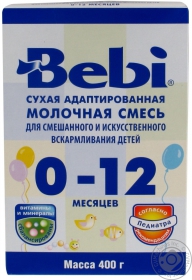 Замінник грудного молока Bebi від 0 до 12 місяців 400г