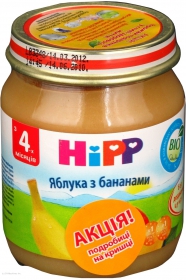 Пюре Hipp яблучне з бананами 125г