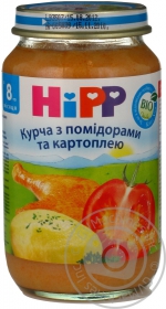 Пюре Hipp м&#39;ясо-овочеве курча з помідорами та картоплею 220г