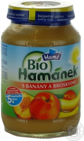 Пюре Hamanek Bio Персик-банан 190г