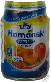 Пюре Hamanek ябл.перс.абр.100% фруктів 190г