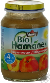 Пюре Hamanek Bio Яблуко-персик 190г