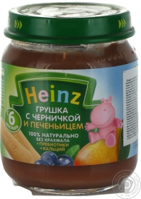 Пюре Heinz грушка-чорниця з печивом 120г