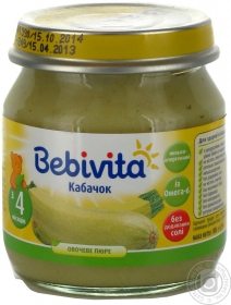 Пюре овочеве Bebivita Кабачок 100г