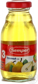 Сок Семпер грушевый без сахара 200г Швеция