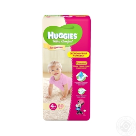 Підгузники Huggies Ultra Comfort 4+ 10-16кг для дівчат 60шт