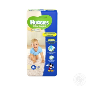 Підгузники Huggies Ultra Comfort 4+ 10-16кг для хлопчиків 60шт