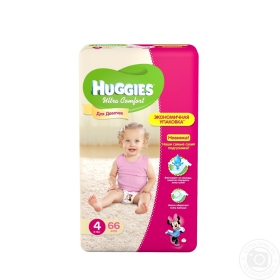 Підгузники Huggies Ultra Comfort 4 8-14кг для дівчат 66шт