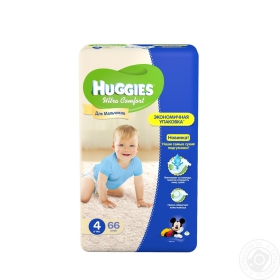 Підгузники Huggies Ultra Comfort 4 8-14кг для хлопчиків 66шт