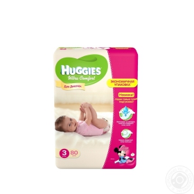 Підгузники Huggies Ultra Comfort 3 5-9кг для дівчат 80 шт