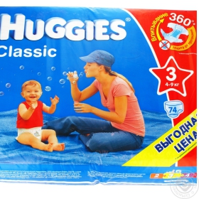 Підгузники Huggies Classik 3 4-9кг 78шт