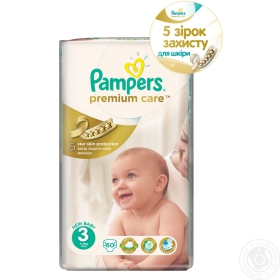 Підгузники Pampers Premium Care 3 Midi Економ 60шт