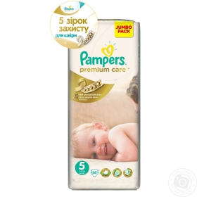 Підгузники дитячі Pampers Prem.Care Junior Джамбо 11-25 кг 56шт