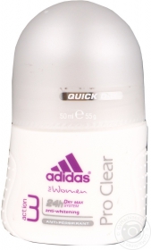 Дезодорант Adidas Action 3/w Dry Max Pro Clear Roll-on 50мл