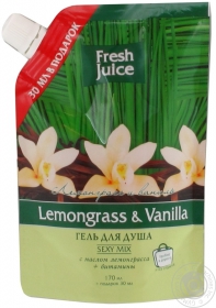 Гель для душу Fresh Juice Lemongrass, Vanilla д/п 170мл