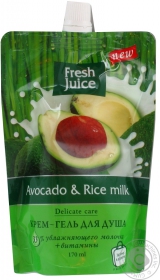 Гель для душу Fresh Juice Avocado, Rice milk д/п 170мл