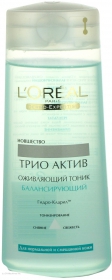 Тонік для обличчя Loreal Dermo Expertise Тріо Актив для нормальної та комбінованої шкіра флакон 200мл