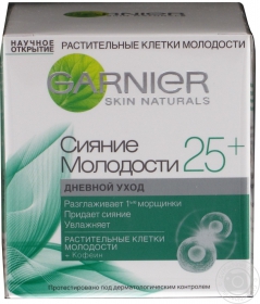 Крем денний для обличчя Сяйво Молодості Garnier Skin Naturals збереження молодості шкіри від 25 років 50мл
