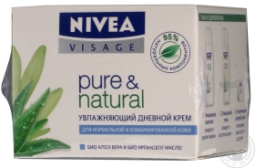 Крем для обличчя для нормальної та комбінованої шкіри денний Nivea PureNatural 50мл