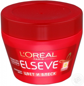 Маска для волосся Loreal Elseve Колір та Блиск 300мл