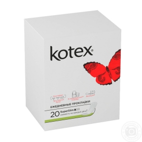 Прокладки щоденні Kotex 2в1 в індивідуальній упаковці 20шт