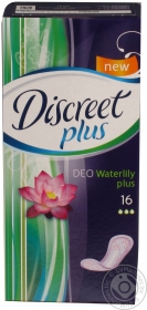 Прокладки щоденні гігієнічні Discreet Plus Deo Water Lily Plus 16шт