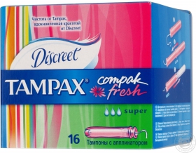 Тампони гігієнічні Tampax Compak Super Fresh 16шт