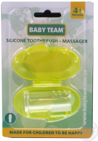 Зубна щітка-масажер Baby team силіконова з контейнером 7200