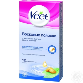 Смужки воскові Veet для чутливої шкіри 12шт