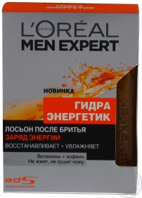 Лосьон після гоління L&#39;oreal Заряд Енергії Гідра Енергетик Men Expert 100мл