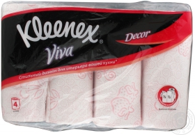 Рушники паперові Kleenex Декор білі 4*45