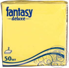 Серветки паперові двошарові Fantasy Deluxe кольорові 50шт