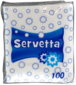 Серветки Servetta білі Рута 100шт