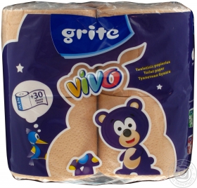 Папір туалетний Grite Vivo персиковий 4шт