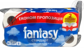 Папір туалетний Fantasy 8 рулонів білий