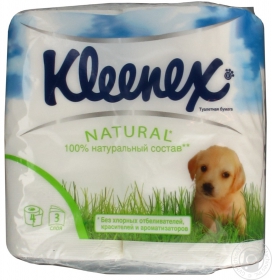 Папiр туалетний  Kleenex 3-шар.білий 4*155