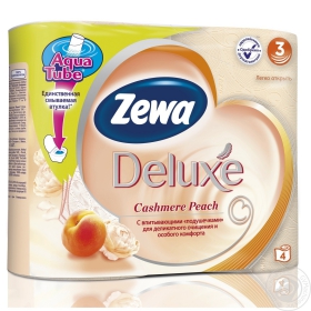 Папір туалетний трьохшаровий Zewa Deluxe Персик 4шт